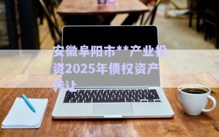安徽阜陽市**產業(yè)投資2025年債權資產轉讓 安徽阜陽市**產業(yè)投資2025年債權資產轉讓